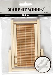Creativ Company silla de playa mini de madera decoración para manualidades y casa de muñecas