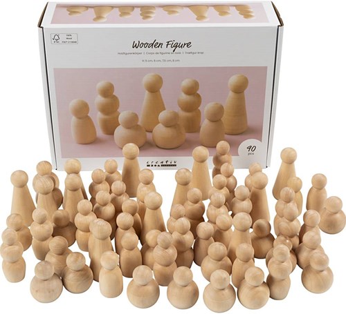 Creativ Company set de figuras de madera para manualidades 90 piezas niños