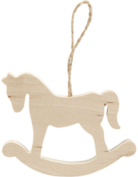 Creativ Company adorno caballo balancín madera 8 cm decoración Navidad