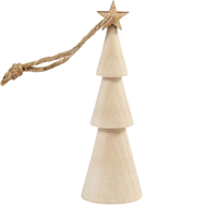 Creativ Company adorno árbol de Navidad de madera con estrella 9 cm decoración