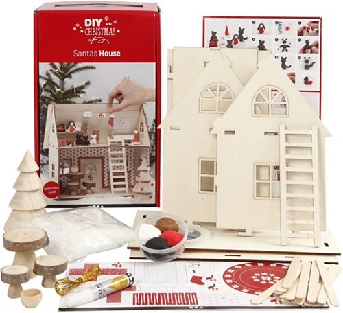 Creativ Company set de manualidades navideñas de madera - Casa de Papá Noel DIY