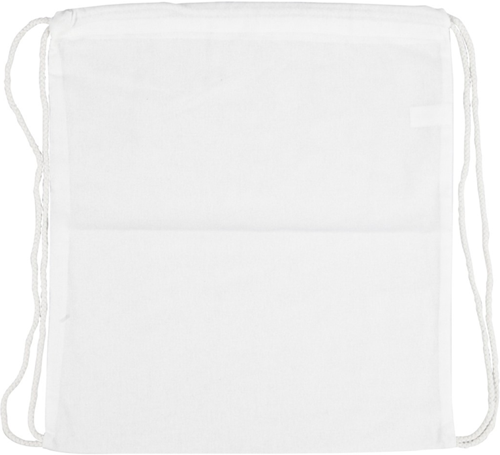 Creativ Company bolsa de gimnasio de algodón blanca con cordón 37x41 cm
