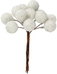 Creativ Company bayas artificiales blancas rama decorativa 12 uds espuma
