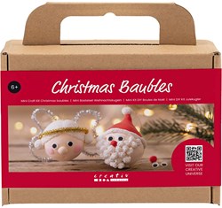 Creativ Company Mini set creativo bolas de Navidad Papá Noel y ángel