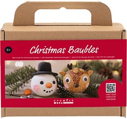 Creativ Company Mini set creativo bolas de Navidad reno muñeco de nieve manualidades