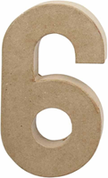 Creativ Company decoración número 6 papel maché marrón 20,5 cm manualidades