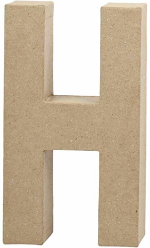 Creativ Company letra de papel maché H - material creativo 20,5cm marrón