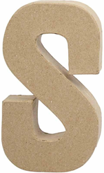 Creativ Company letra de papel maché S decoración creativa 20,5cm marrón