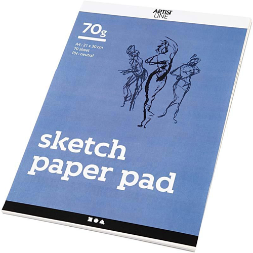 Creativ Company bloc de dibujo A4 papel blanco 70gr 70 hojas cuaderno
