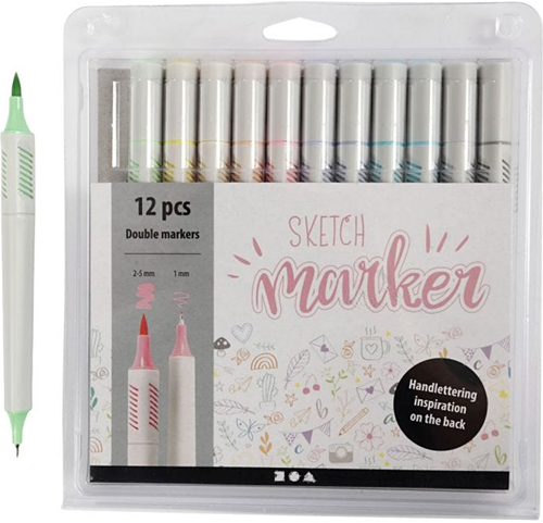 Creativ Company rotuladores pastel doble punta set 12 unidades