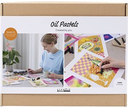Creativ Company set de hobby pastel al óleo flores 24 colores kit de dibujo inicial