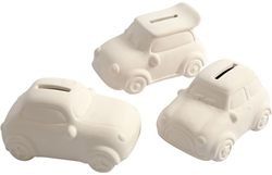 Creativ Company hucha coche terracota blanca 12 unidades decoración