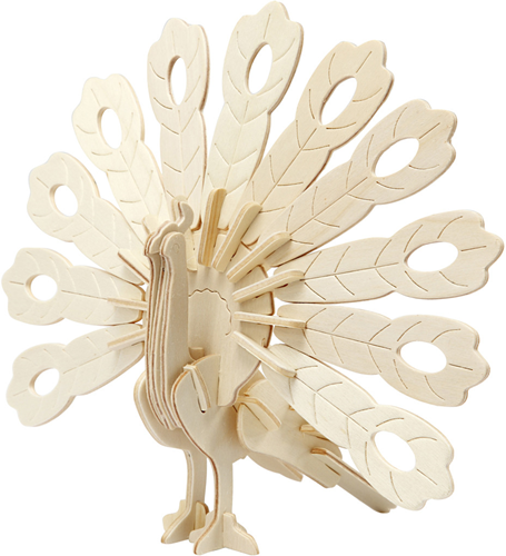 Creativ Company Puzzle 3D de madera pavo real 10x20,5x17,5 cm decoración