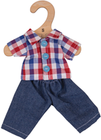 Bigjigs Camisa a Cuadros y Vaqueros (para Muñeca de 28cm)