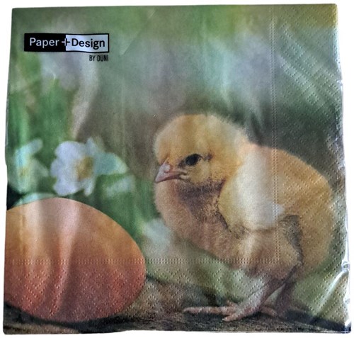 Duni servilletas accesorio de mesa Chicken with egg 33x33cm papel