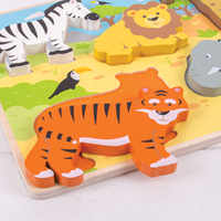 BigJigs puzzle de madera Safari - juguete educativo 5 piezas-3