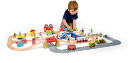 Bigjigs Rail DUE-Est. 21/07 City Road and Railway Set