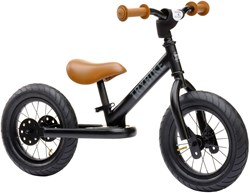 Trybike bicicleta de equilibrio acero negro mate con manillares y sillín marrones - dos ruedas