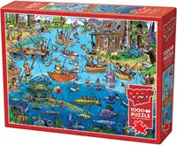Cobble Hill puzzle DoodleTown Gone Fishing - 1000 piezas cartón-2