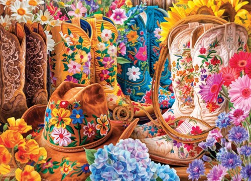 Eurographics puzzle Cowgirl Boots 1000 piezas Lars Stewart retro