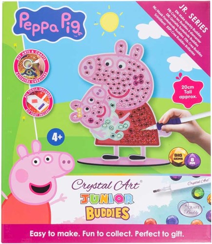 Craft Buddy Peppa & Evie Crystal Art Junior Buddies XL set creativo