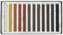 Cretacolor set de pasteles duros marrón - 12 tizas de colores para niños