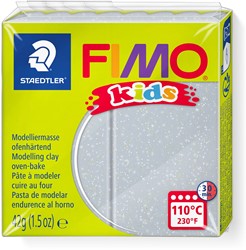 Fimo Kids boetseerklei 42g Glitter Zilver - 812