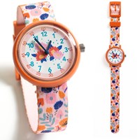 Djeco reloj infantil Flowers - reloj educativo de cuarzo con flores