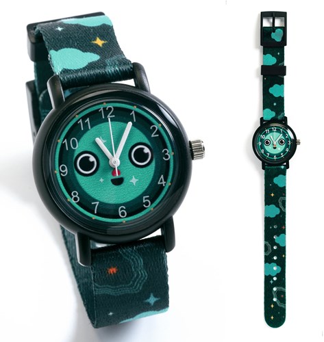 Djeco reloj niños Night glow-in-the-dark resistente al agua cuarzo