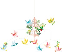 Djeco móvil para bebé jaula de pájaros - decoración colgante colorida para habitación infantil