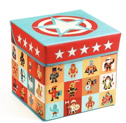 Djeco baúl de juguetes asiento - Caja de almacenamiento estrellas para niños
