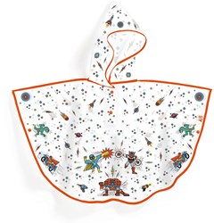 Djeco poncho de lluvia capa de superhéroe - capa impermeable infantil M