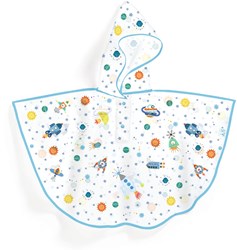 Djeco poncho de lluvia Rocket rain cape - M tema espacio