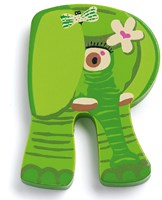 Djeco letra de madera R - letra animal para decoración infantil