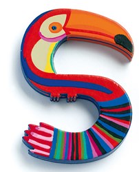 Djeco letra de madera S - letra animal para decoración infantil