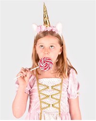 Den Goda Fen diadema unicornio con flores - diadema de juguete fantasía