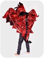 Den Goda Fen disfraz de dragón capa con alas rojo 104-128 cm