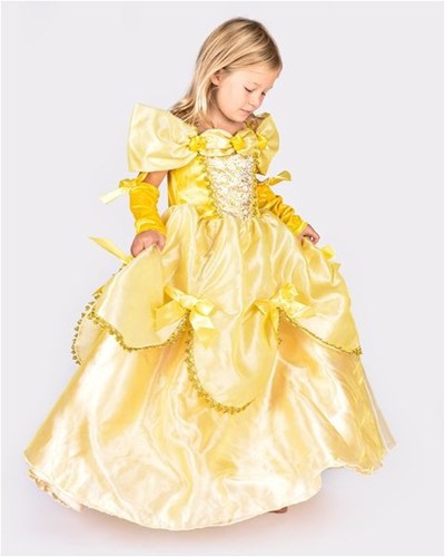 Den Goda Fen vestido de princesa amarillo con accesorio 110-116cm 4-6 años
