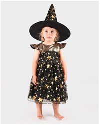 Den Goda Fen disfraz de bruja con sombrero para niños 98-104