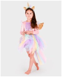 Den Goda Fen disfraz vestido unicornio con diadema 98-104 niños