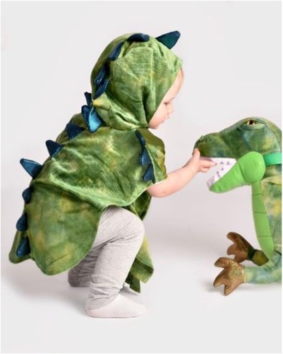 Den Goda Fen capa disfraz dinosaurio con capucha 86-110cm azul