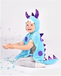 Den Goda Fen capa de disfraz monstruo azul con capucha 86-110 cm