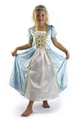 Den Goda Fen vestido de princesa terciopelo azul claro disfraz 110-116