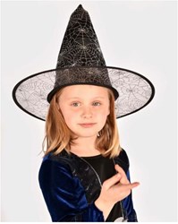 Den Goda Fen sombrero de bruja negro plata 40cm - sombrero disfraz niños