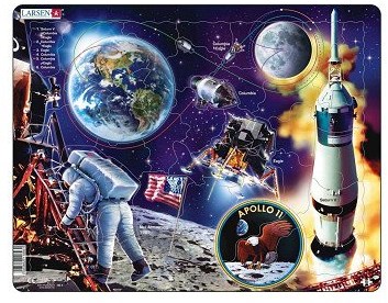 Rompecabezas viaje espacial Apollo 11 - juguete educativo luna 50 piezas