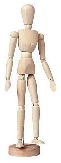 Maniquí mujer de madera modelo artístico 30 cm para dibujo y decoración