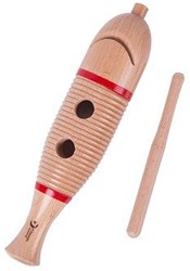 Classic World instrumento musical de madera Maxi Guiro con palo - juguete educativo