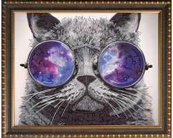 Diamond Painting lienzo gato con gafas de sol 40x50cm diseño animal