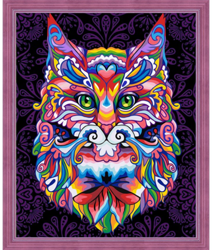 Diamond Painting Diamond Painting Mystieke Kat 40x50cm