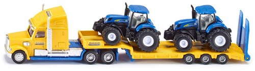 Siku camión portavehículos de juguete con tractores New Holland 1:87 metal